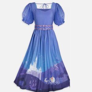 Disney Parks Her Universe Cinderella Dress Blue Castle Carriage Medium NWT Maxi